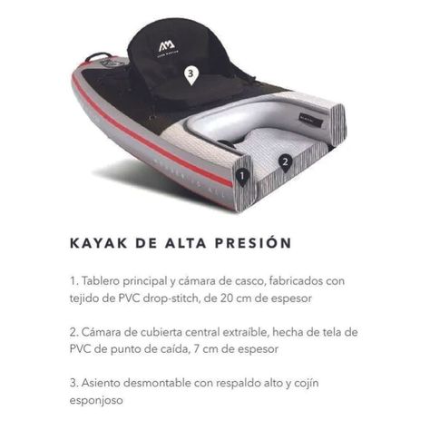 SUP Kayak Hibrido Inflable / Cascade Aqua Marina 11 Pies-2