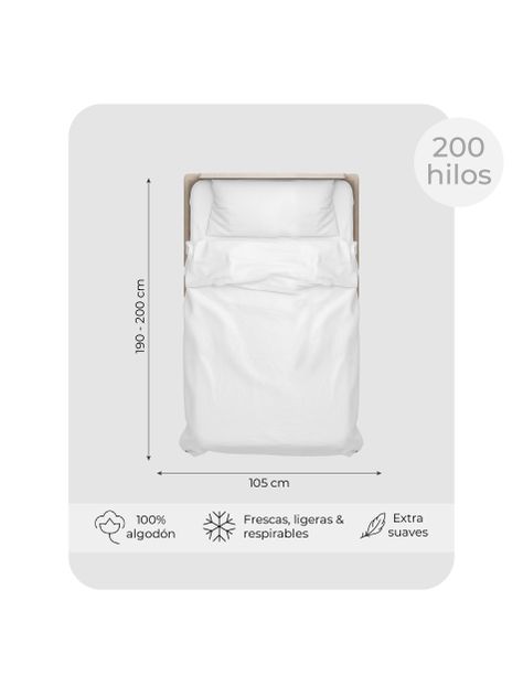 Sábanas 1,5 Plaza 100% Algodón Relan 200 Hilos Premium-1