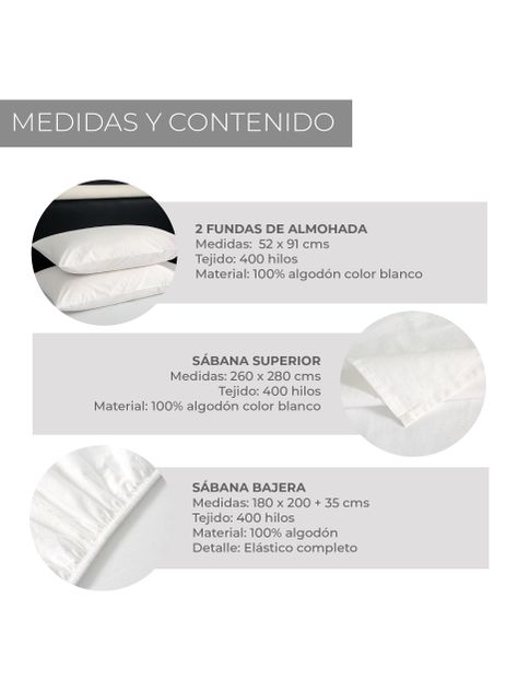 Juego de Sábanas King 100% Algodón Relan 400 Hilos Premium-5