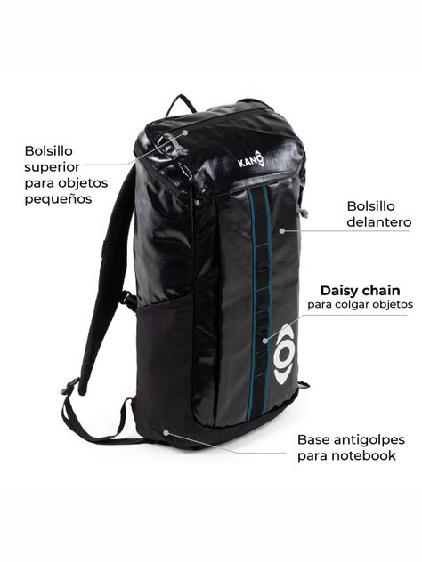 Mochila Outdoor Negra Kano 25L Trekking Camping Resistente-2