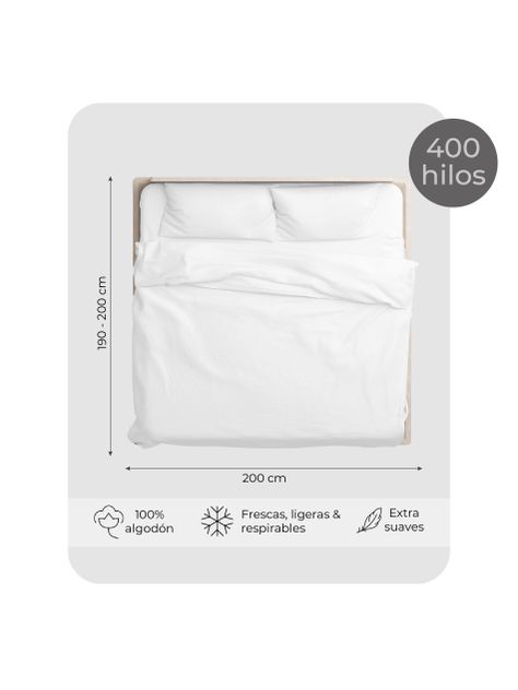 Sábanas Super King 100% Algodón Relan 400 Hilos Premium-1