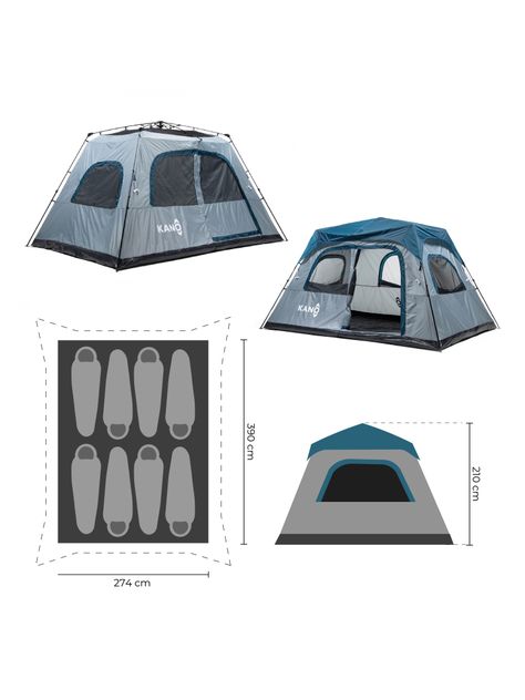 Carpa Colbun Kano Camping Automática 8 Personas Impermeable-2