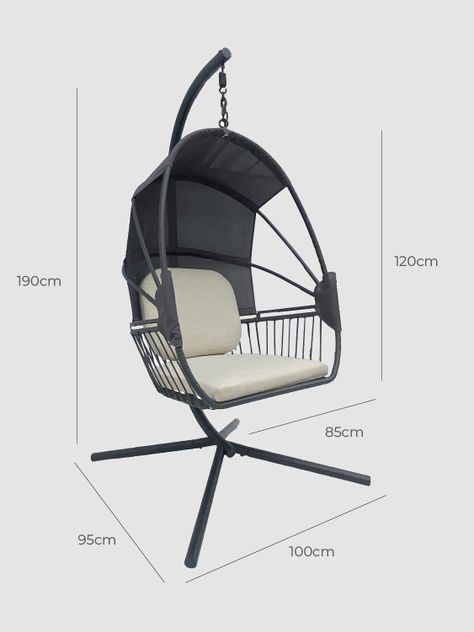 Silla Colgante Bali para Terraza con Base y Cojines-4