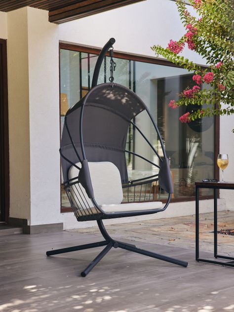 Silla Colgante Bali para Terraza con Base y Cojines-6