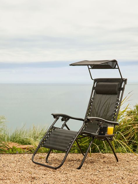 Reposera Zero Gravity Relan Zen Canopy con Techo Plegable-5