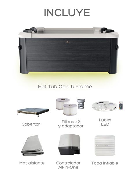 Hot Tub Rígido Oslo Frame WiFi Para 6 Personas MSpa-6