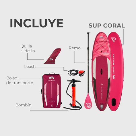 Stand Up Paddle / SUP Inflable Coral / Tabla Aqua Marina-6