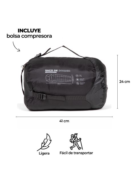 Saco de Dormir Kano Aconcagua  -4 / 0 / 8°C 1,6 Kg  Gris-4
