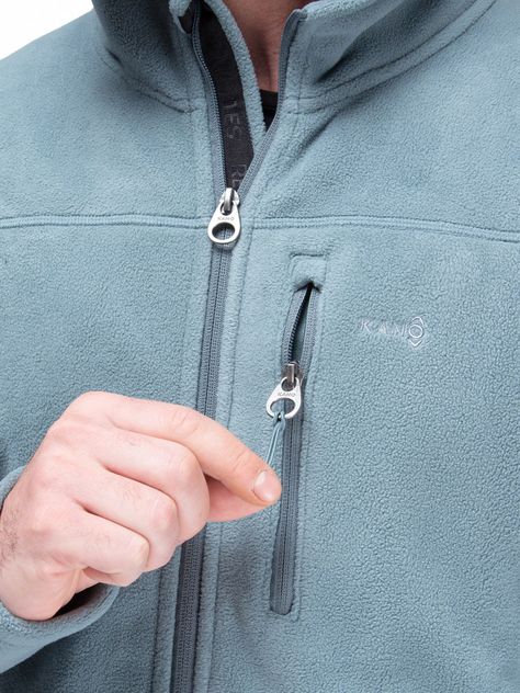 Chaqueta Polar Hombre Kano Canelo Azul Polerón Full Zip-2