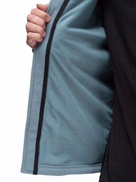 Chaqueta Polar Hombre Kano Canelo Azul Polerón Full Zip-5