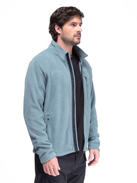 Chaqueta Polar Hombre Kano Canelo Azul Polerón Full Zip-7