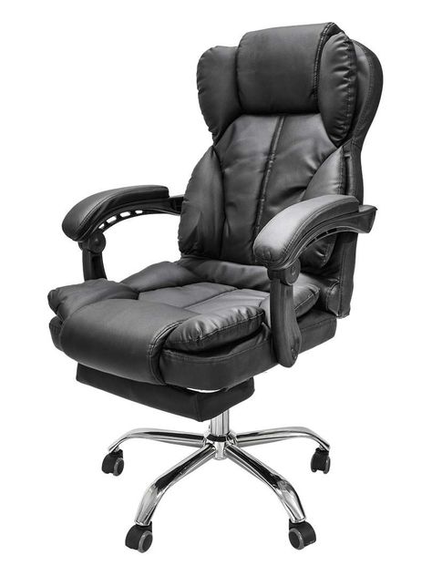Silla de Escritorio Peace Acolchada con Apoyapies Negra-6