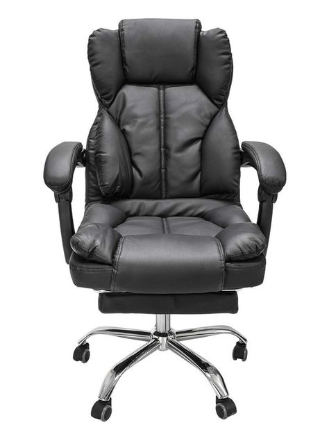 Silla de Escritorio Peace Acolchada con Apoyapies Negra-7