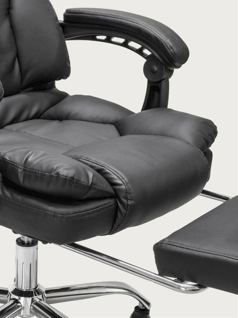 Silla de Escritorio Peace Acolchada con Apoyapies Negra-9