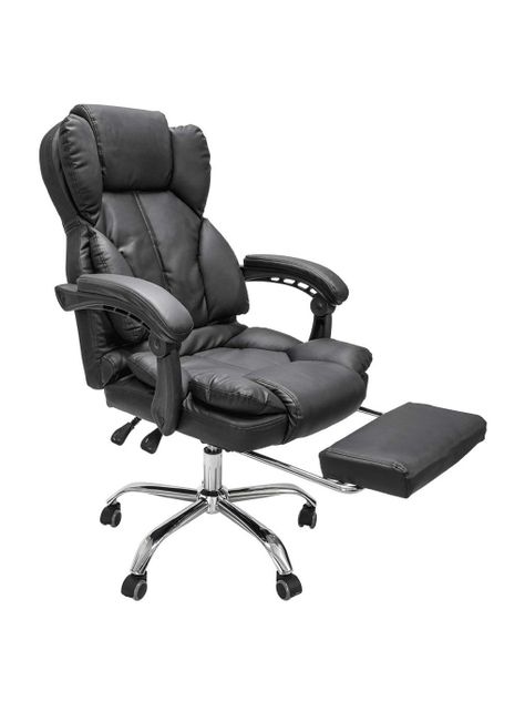 Silla de Escritorio Peace Acolchada con Apoyapies Negra-0