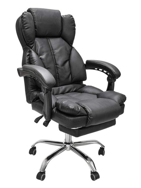 Silla de Escritorio Peace Acolchada con Apoyapies Negra-8
