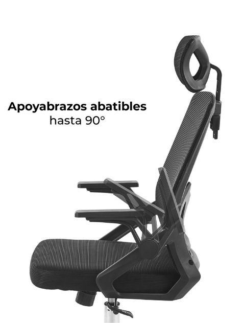 Silla de Escritorio con Cabezal Ergonomus Doha Negro-2