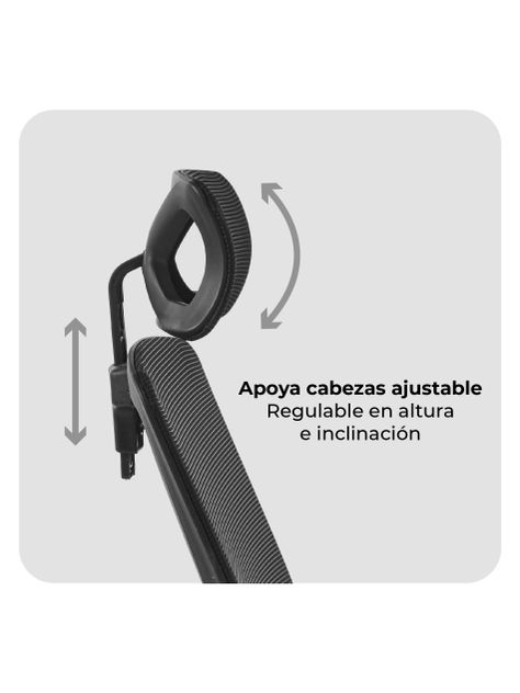 Silla de Escritorio con Cabezal Ergonomus Doha Negro-4