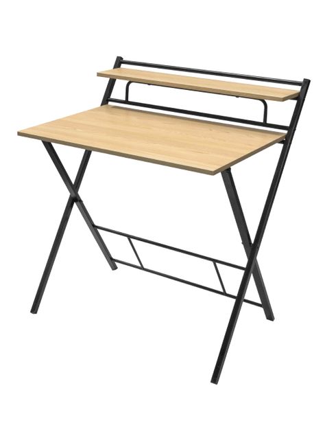 Escritorio Plegable Relan Tripoli Negro Compacto-0
