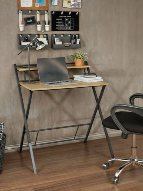 Escritorio Plegable Relan Tripoli Negro Compacto-1