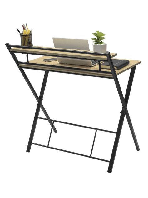 Escritorio Plegable Relan Tripoli Negro Compacto-8