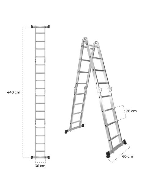 Escalera Plegable Halten Multipropósito 16 Peldaños-2