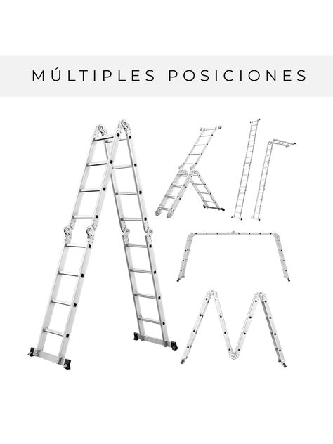 Escalera Plegable Halten Multipropósito 16 Peldaños-4