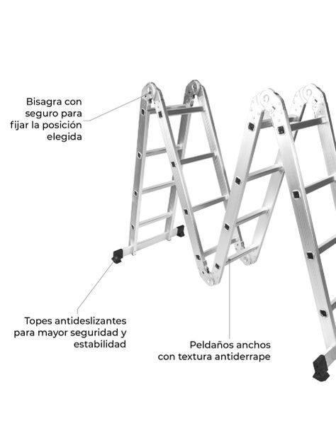 Escalera Plegable Halten Multipropósito 16 Peldaños-5