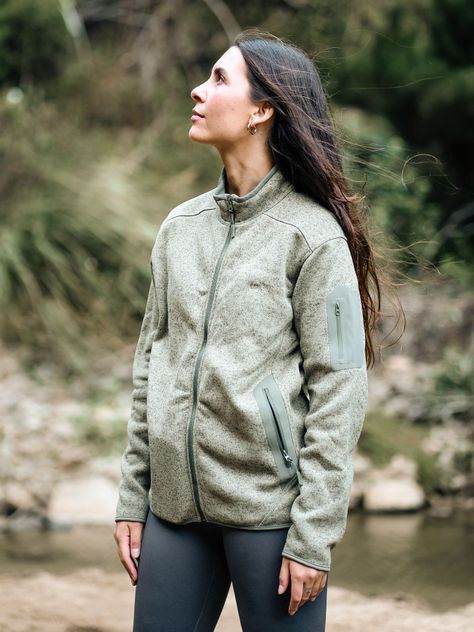 Chaqueta Polar Blend Mujer Kano Notro Verde con Bolsillos-6