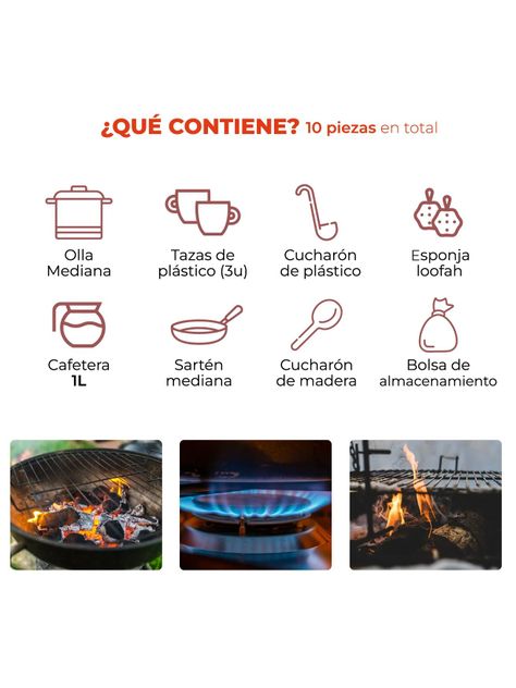 Set de Ollas Para Camping Kano Portatil Cocina Outdoor-4