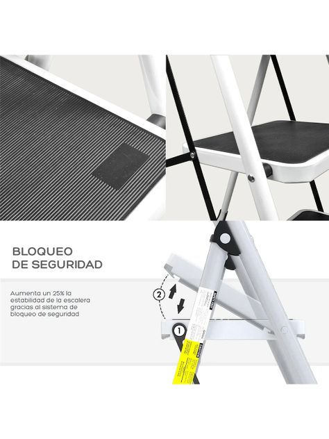 Escalera Plegable Halten de Acero 5 Peldaños-4