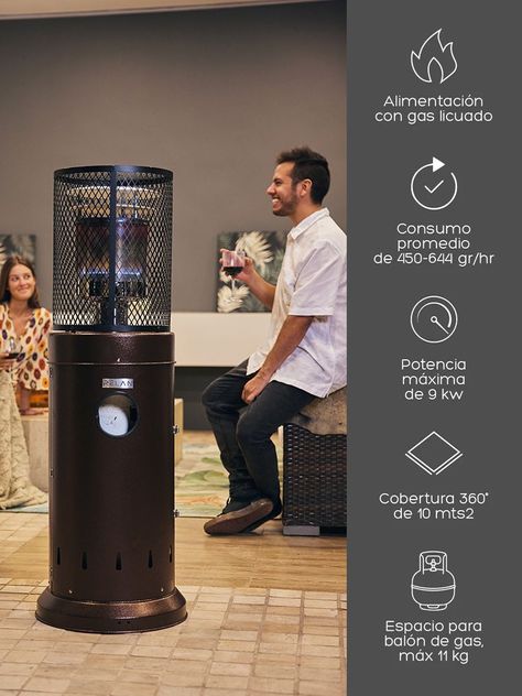 Estufa Calefactor a Gas Para Exterior Bronze Relan-1