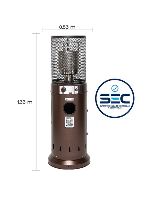 Estufa Calefactor a Gas Para Exterior Bronze Relan-2