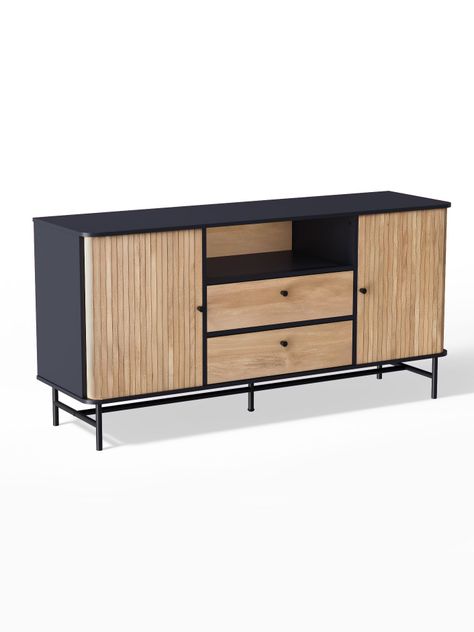 Aparador Buffet Top Living Ebony con Puertas Corredizas-0