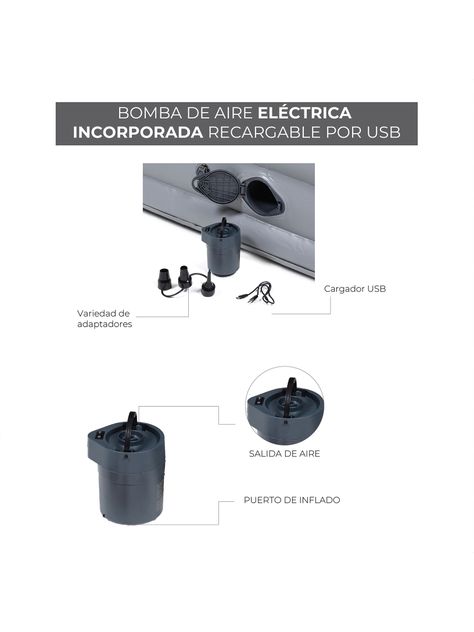 Colchón Inflable Eléctrico Kano Con Bateria Doble Altura-4