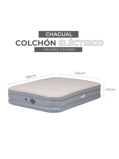 Colchón Inflable Eléctrico Kano Con Bateria Doble Altura-5