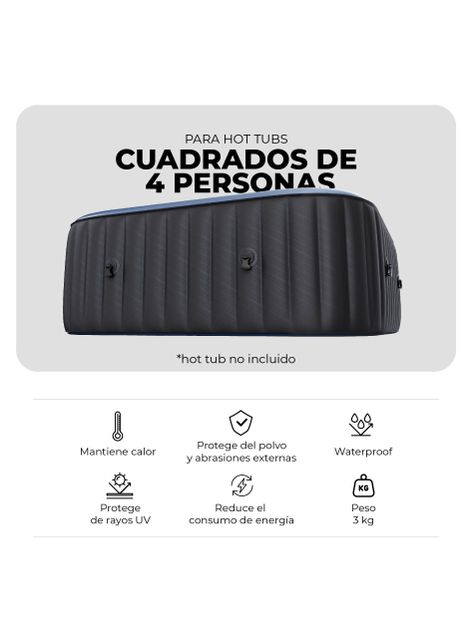 Cobertor Térmico MSPA para Hot Tubs Cuadrados de 4 Personas-3