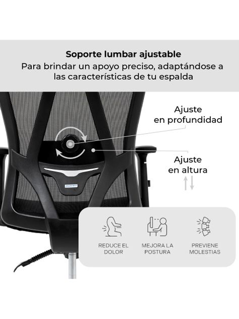 Silla de Escritorio Ergonomus Nairobi con Base Cromada-4