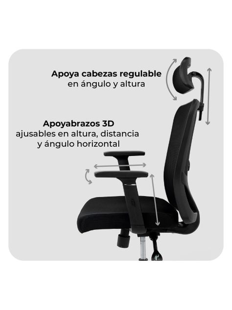 Silla de Escritorio Ergonomus Nairobi con Base Cromada-5