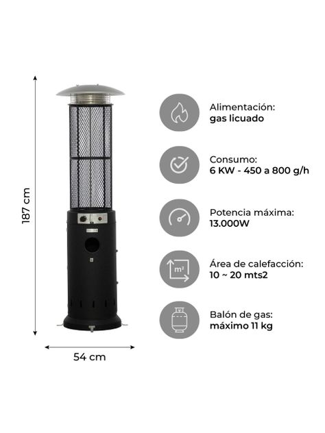 Estufa Calefactor a Gas Para Exterior Relan Graphite-3