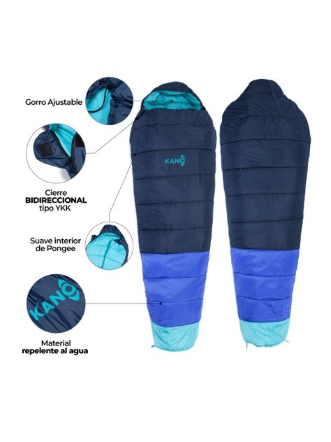 Saco de Dormir Kano Aconcagua  -4 / 0 / 8°C 1,6 Kg Azul-2
