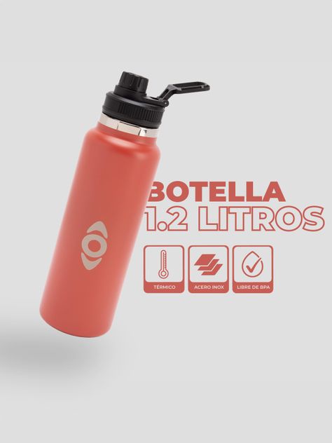 Botella Insulada Burdeo 1.2 litros / Botella Agua Kano-1