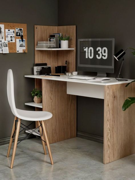 Escritorio con Librero Top Living Maple Nórdico Estantes-8