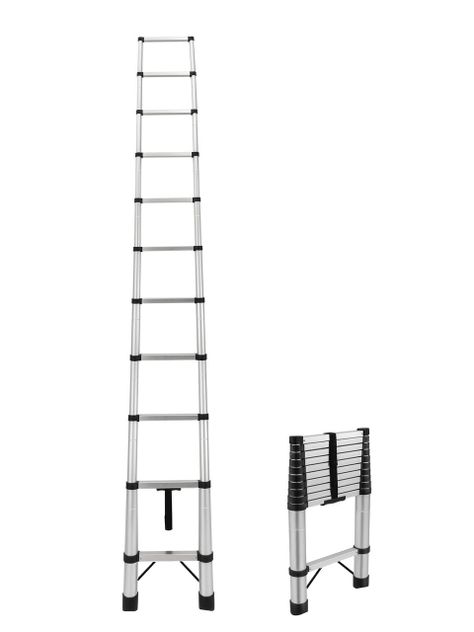 Escalera Telescópica Halten 4,3 Mts Aluminio Retráctil-0