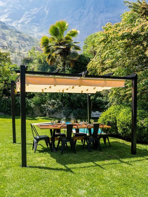 Pérgola Retráctil Relan Tipo Romana Gazebo Toldo 3x3 Mts-1