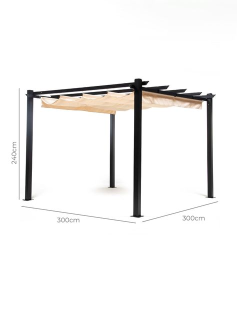 Pérgola Retráctil Relan Tipo Romana Gazebo Toldo 3x3 Mts-2