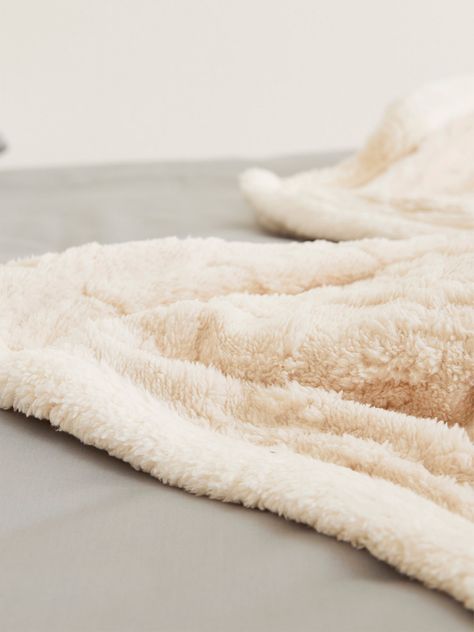 Manta Sherpa Polar Franela Crema 1,5 Plazas / Frazada Crema Relan-2