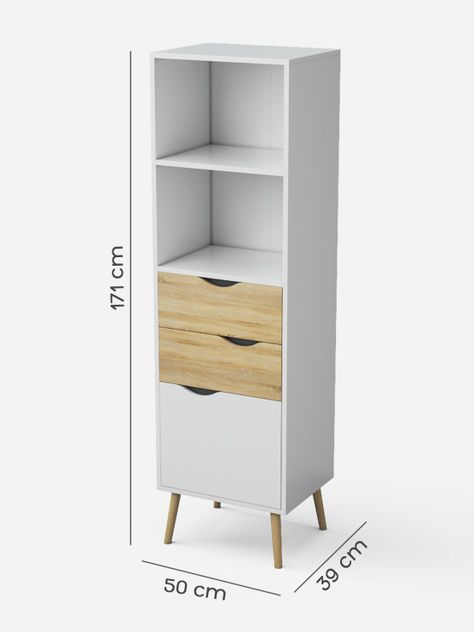 Estante Librero Top Living Gotemburgo Nórdico con Cajones-2
