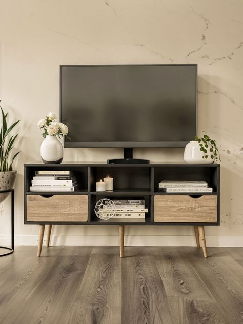 Rack de TV Top Living Bolonia Black con Cajones Nórdico-1