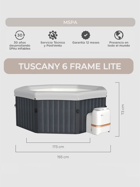 Hot Tub Rígido Tuscany Lite 6 Frame Desmontable-2